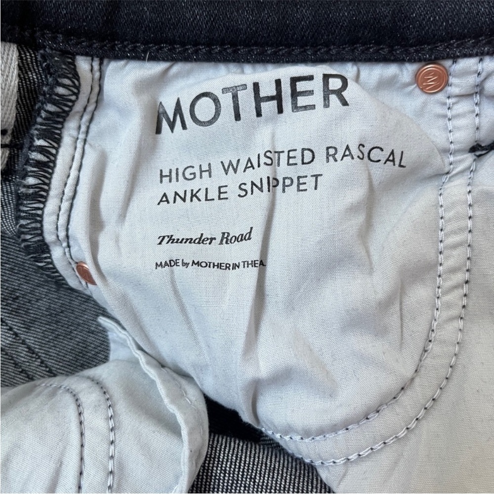 MOTHER Jeans HIGH WAISTED RASCAL ANKLESNIPPET Thunder Road Raw Hem Sz 25 *P25 - Picture 4 of 4